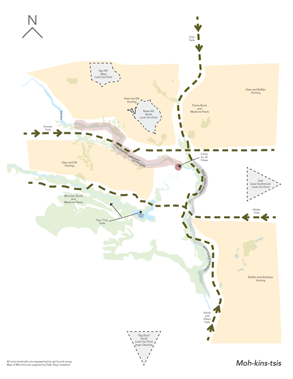 A gif of the Indigenous Landscape of Moh-kins-tsis and Calgary as we know it today.