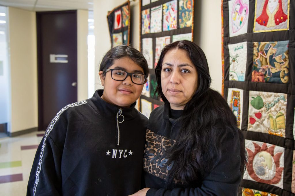A photo of Angelica with her daughter.