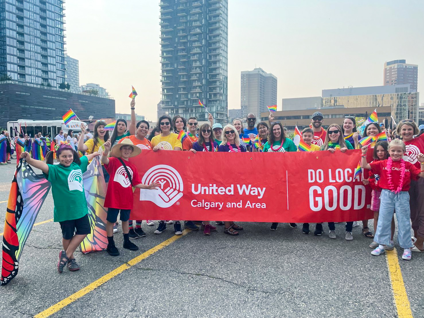 A group of United Way employees and their families at Pride 2022