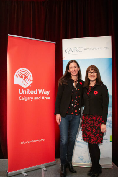 United Way of Calgary and Area President and Chief Executive Officer, Karen Young and Lara Conrad, ARC’s Senior Vice President and Chief Development Officer. 