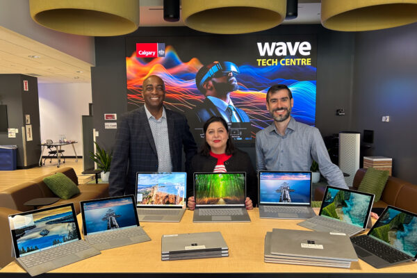 Charles Buchanan, TechHelps, Savera Hayat, United Way of Calgary and Area and Luis Moura, The City of Calgary.