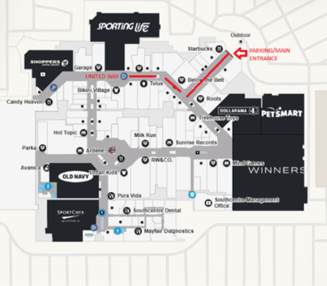 Southcentre Mall map